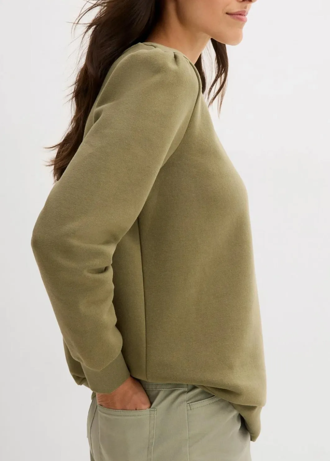 Damen bonprix Bekleidung·Blusen & Tuniken|Sweat|Sweatshirt mit Stickerei aus Baumwoll-Mix