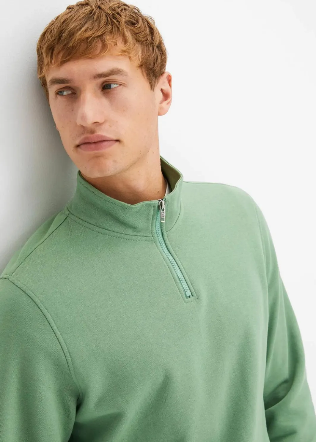 Hot Sweatshirt mit Troyerkragen Herren Große Größen|Basics