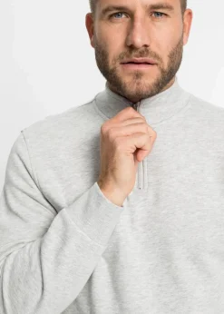 Outlet Sweatshirt mit Troyerkragen Herren Sweat|Sportbekleidung