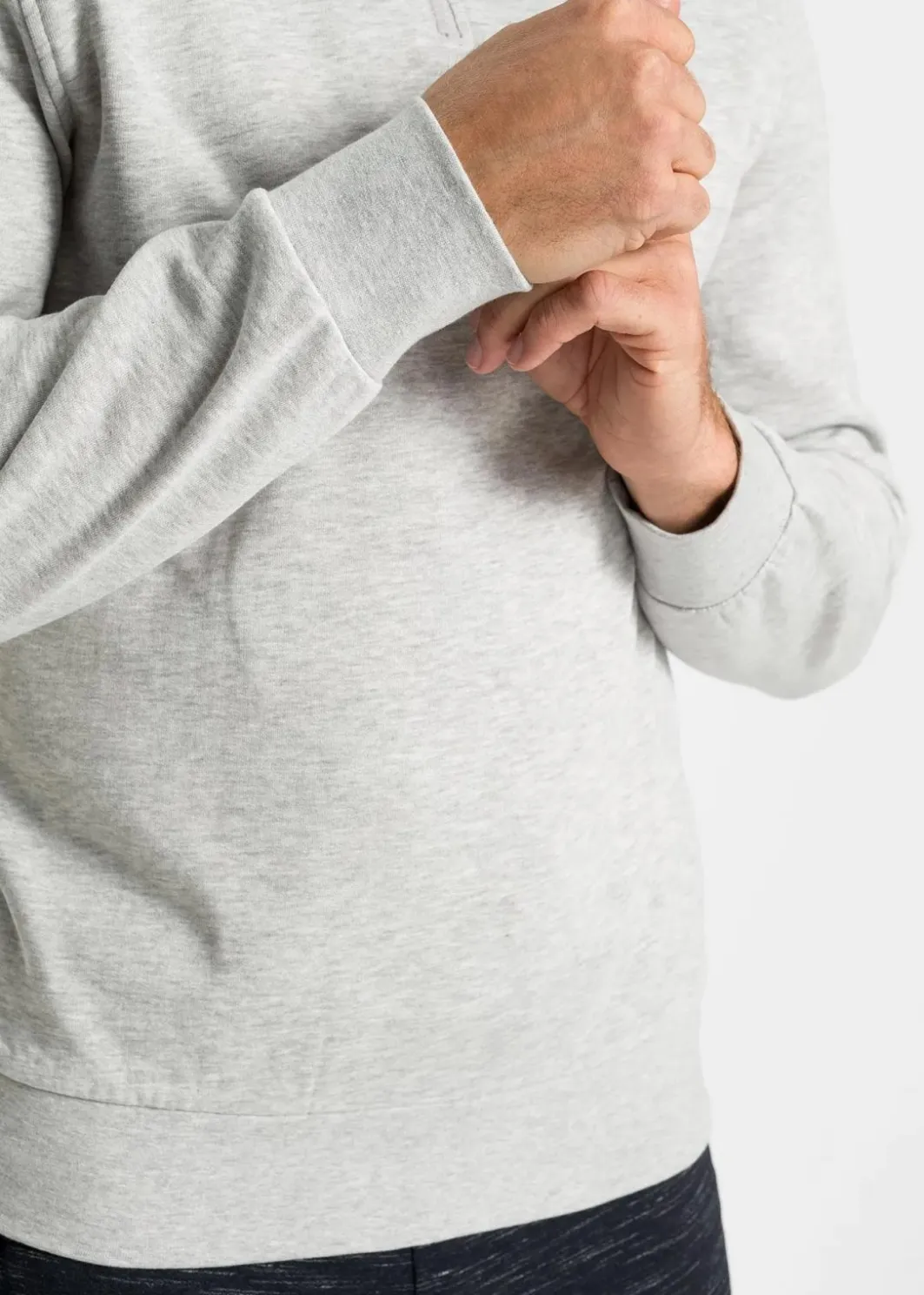 Outlet Sweatshirt mit Troyerkragen Herren Sweat|Sportbekleidung