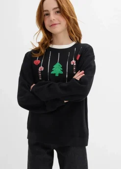 Outlet Sweatshirt mit Weihnachtsmotiv aus reiner Bio-Baumwolle Kinder Mädchen 9-16 Jahre·Sweat & Strick|Mädchen 2-8 Jahre·Nachhaltigere Materialien