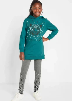 Kinder bonprix Mädchen 9-16 Jahre·Sweat & Strick|Mädchen 9-16 Jahre·Hosen & Leggings|Sweatshirt und Leggings aus Bio-Baumwoll-Mix (2-tlg.Set)
