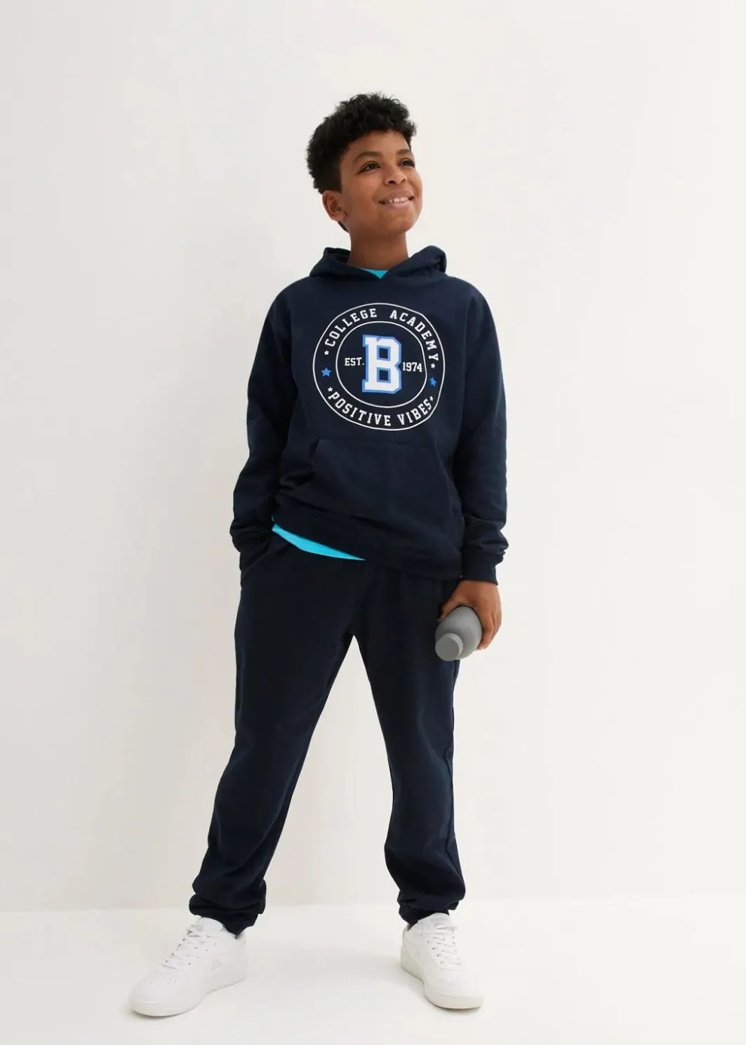Kinder bonprix Jungen·Nachtwäsche|Mädchen·Nachtwäsche|Sweatshirt und Sweathose aus weicher Baumwolle (2-tlg.Set)