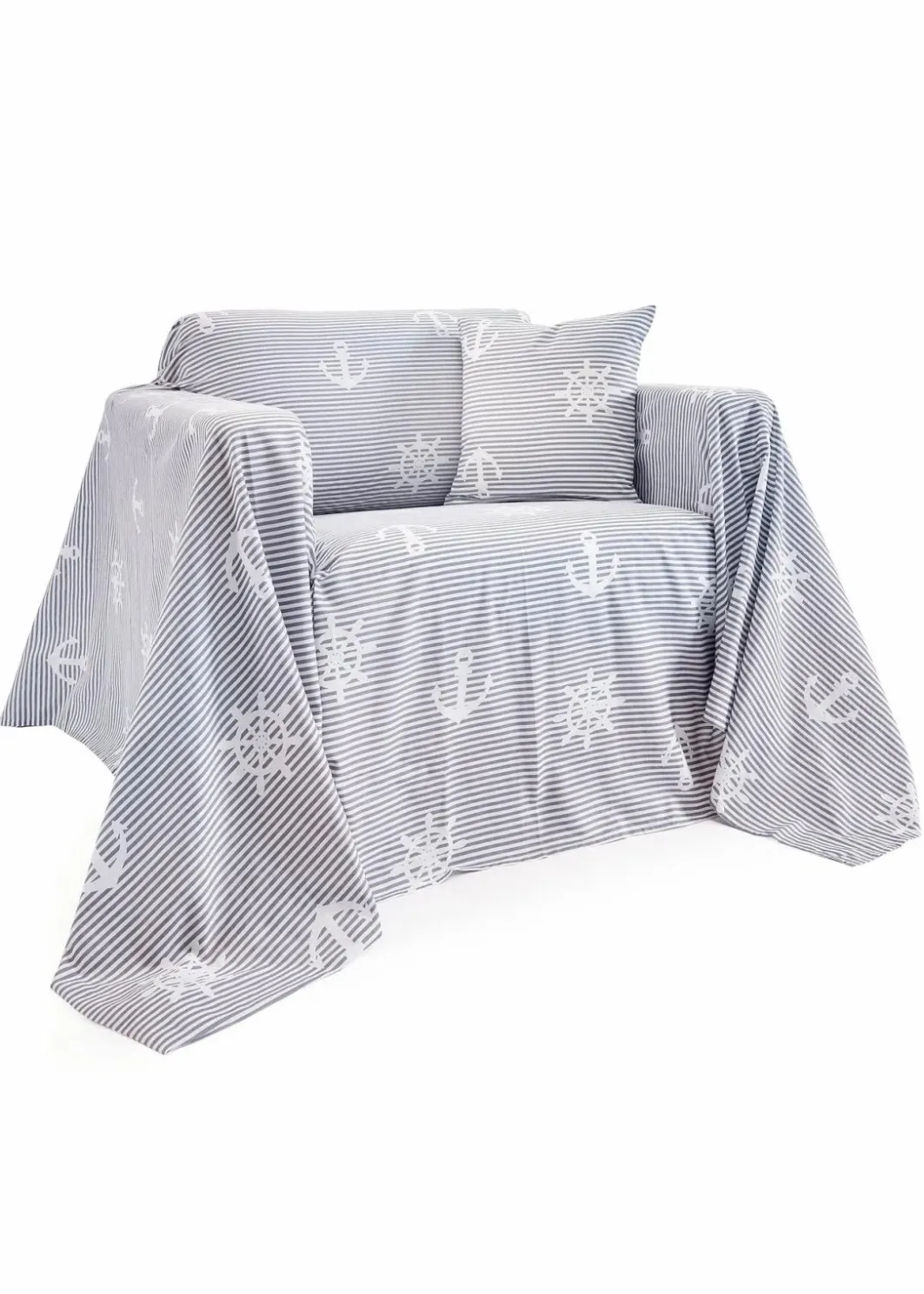 Outlet Tagesdecke mit maritimen Design Geschirr & Servieren|Hussen & Sofaüberwürfe