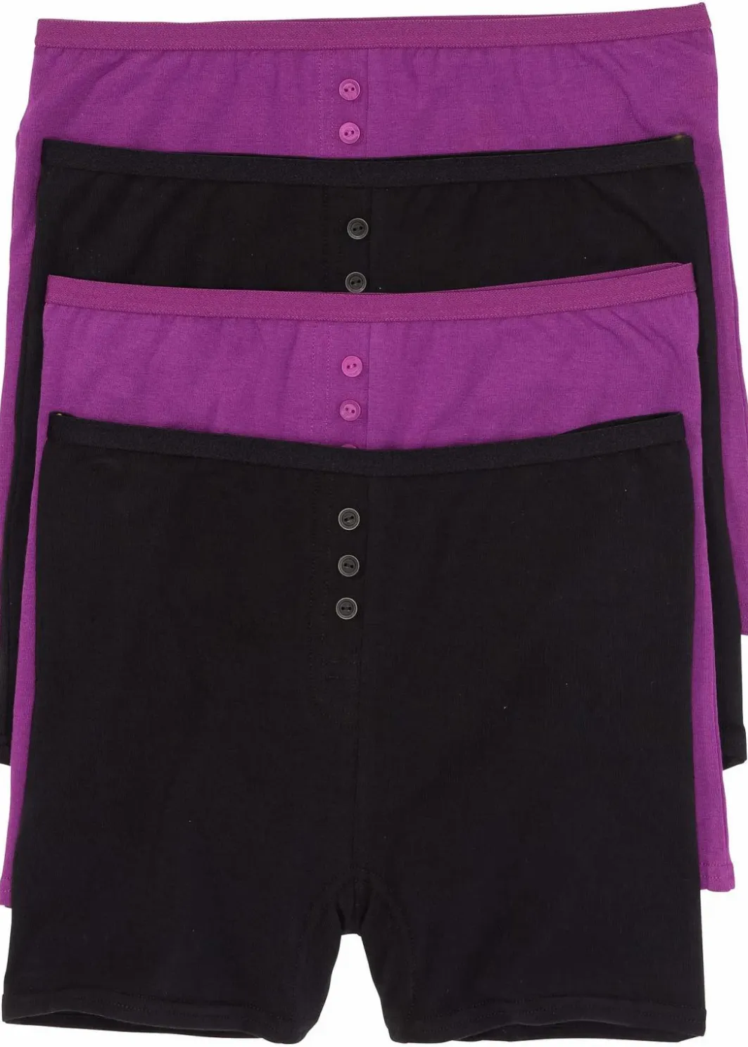 Damen bonprix Höschen|Baumwollunterwäsche|Taillenboxer (4er Pack)