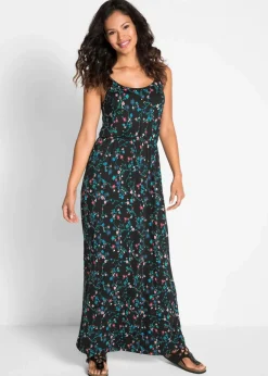 Best tailliertes Maxi-Kleid mit Druck Damen Bekleidung·Pullover & Strickjacken|Kleider