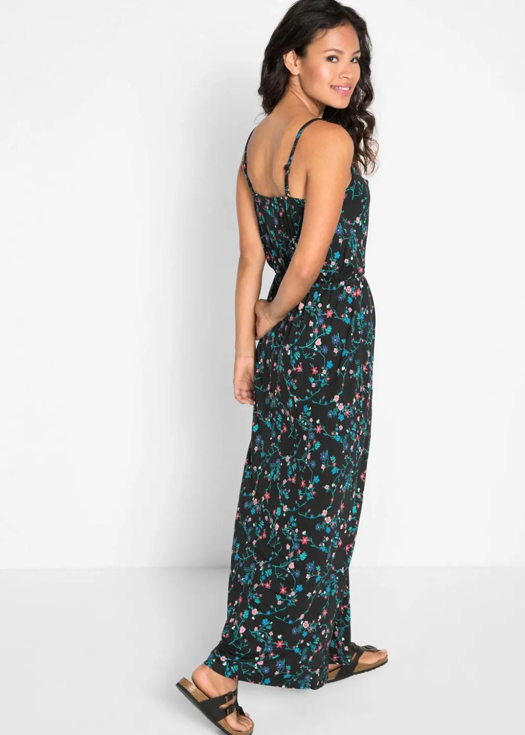Best tailliertes Maxi-Kleid mit Druck Damen Bekleidung·Pullover & Strickjacken|Kleider