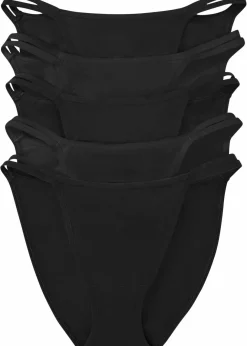 Damen bonprix Wäsche·Basics|Wäsche·Baumwollunterwäsche|Tanga Minislip mit Bio-Baumwolle (5er Pack)