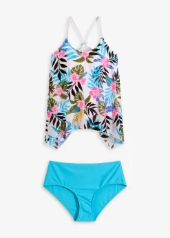 Damen bonprix Nachhaltigere Materialien|Tankinis|Tankini mit bedruckter Netzware (2-tlg.Set)