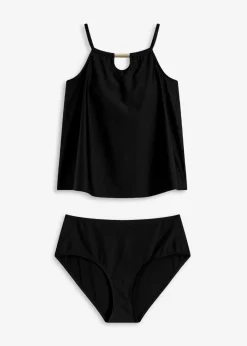 Damen bonprix Nachhaltigere Materialien|Tankinis|Tankini mit Cut-Out am Ausschnitt (2-tlg.Set)