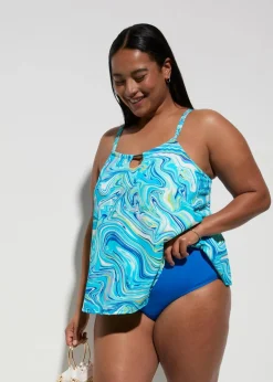 Damen bonprix Nachhaltigere Materialien|Tankinis|Tankini mit Cut-Out (2-tlg.Set)