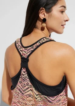 Damen bonprix Bademode·Tankinis|Tankinis|Tankini mit elastischer Spitze (2-tlg. Set)