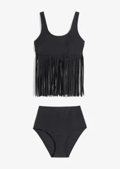 Damen bonprix Nachhaltigere Materialien|Tankinis|Tankini mit Fransen (2-tlg.Set)
