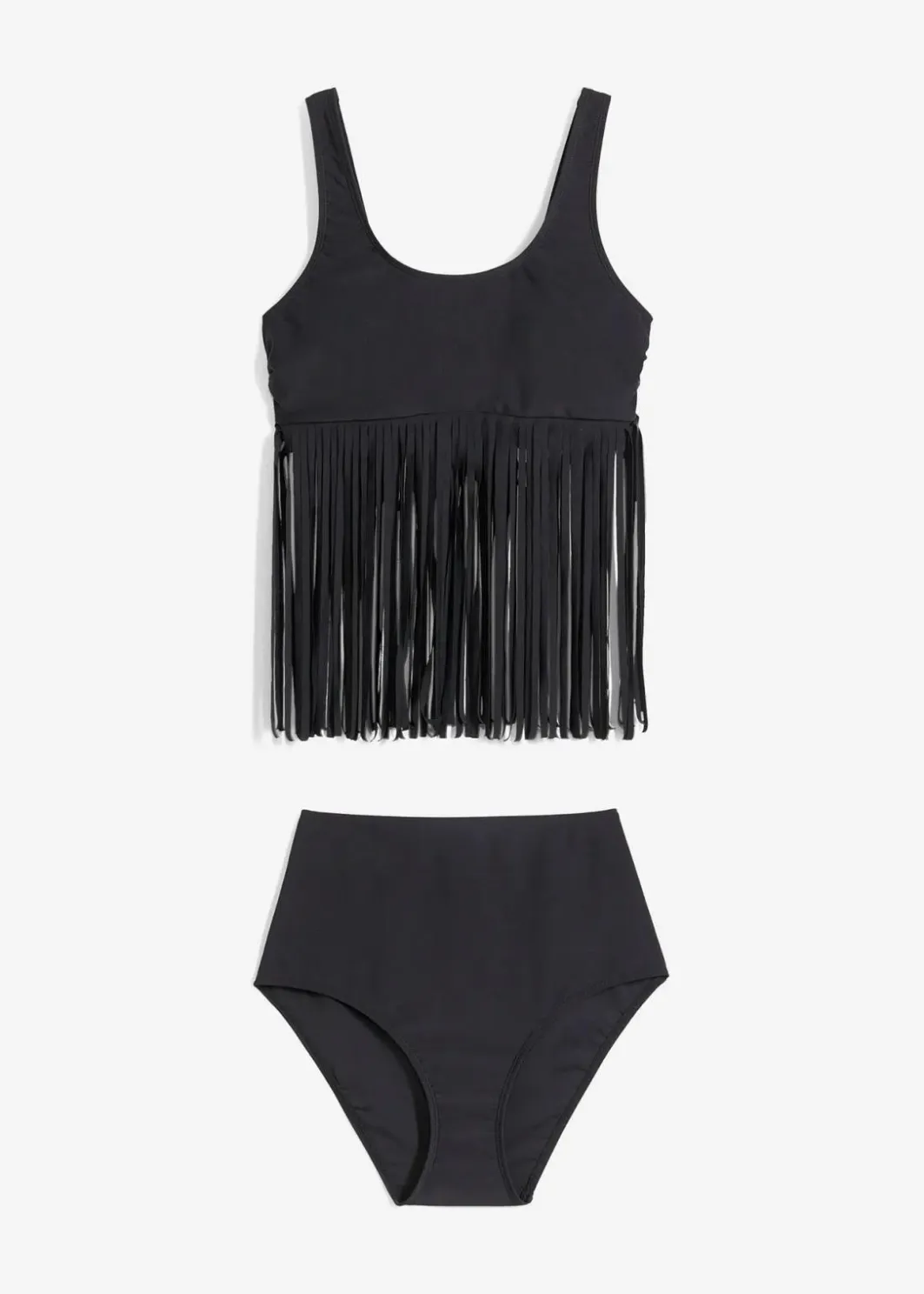 Damen bonprix Nachhaltigere Materialien|Tankinis|Tankini mit Fransen (2-tlg.Set)