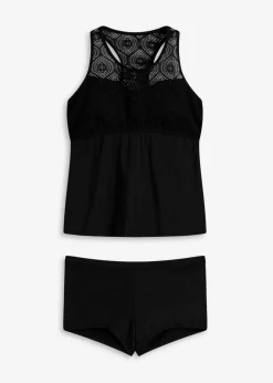 Damen bonprix Tankinis|Bademode·Tankinis|Tankini mit Spitze (2-tlg.Set)