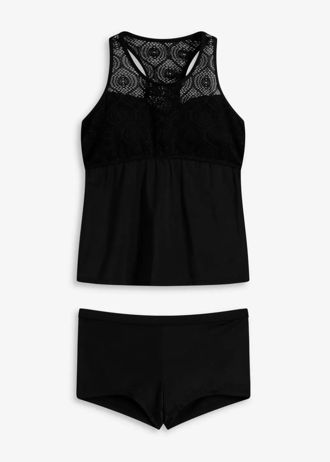 Damen bonprix Tankinis|Bademode·Tankinis|Tankini mit Spitze (2-tlg.Set)
