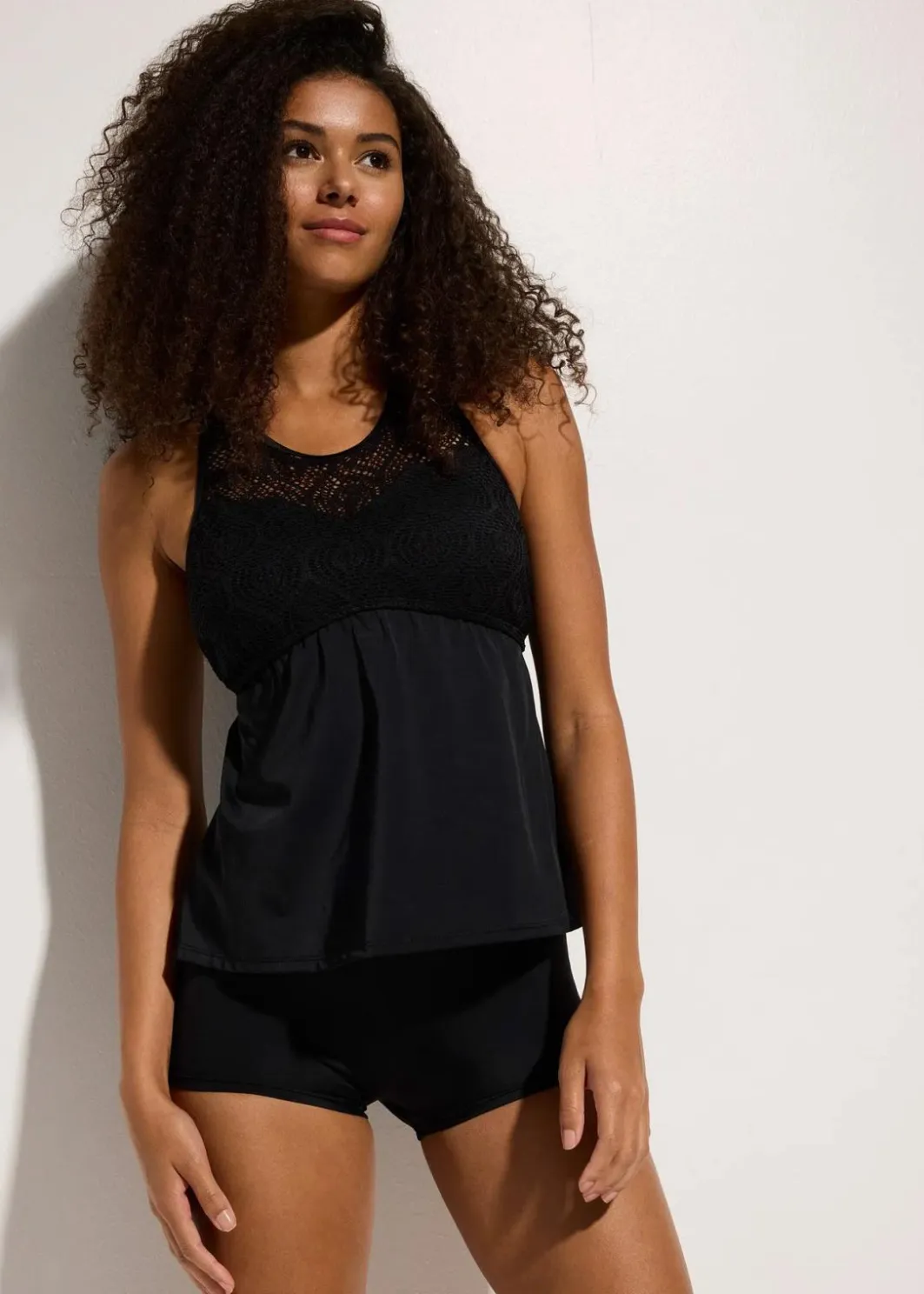 Damen bonprix Tankinis|Bademode·Tankinis|Tankini mit Spitze (2-tlg.Set)