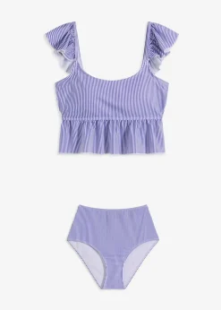 Damen bonprix Nachhaltigere Materialien|Tankinis|Tankini mit Volant (2-tlg.Set)