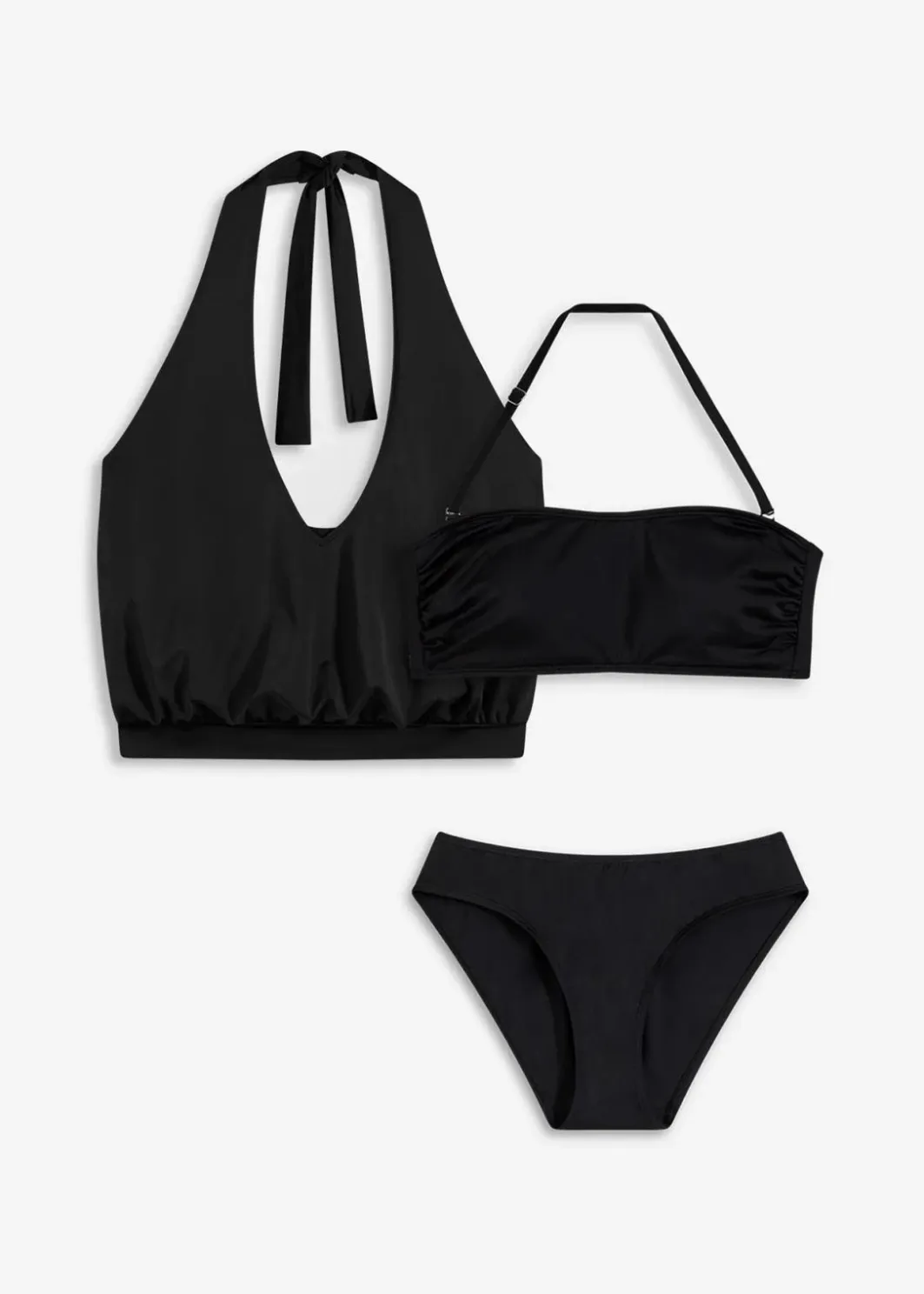 Damen bonprix Nachhaltigere Materialien|Bademode·Tankinis|Tankini (3-tlg. Set)