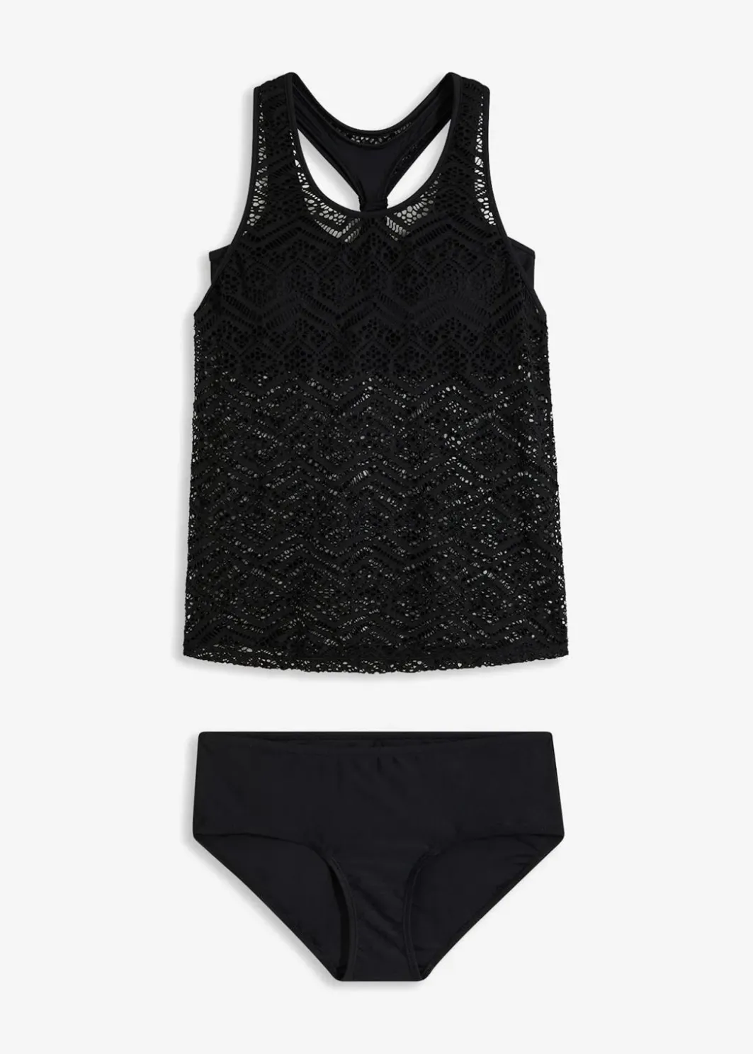 Damen bonprix Nachhaltigere Materialien|Bademode·Tankinis|Tankini (2-tlg. Set) aus Spitze