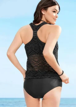 Damen bonprix Nachhaltigere Materialien|Bademode·Tankinis|Tankini (2-tlg. Set) aus Spitze