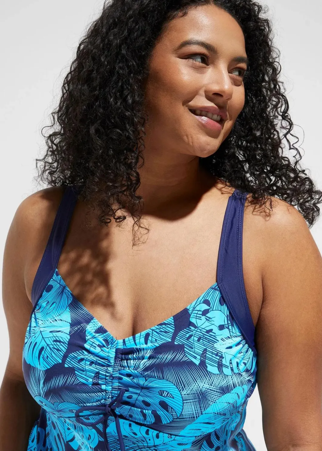 Damen bonprix Nachhaltigere Materialien|Bademode·Tankinis|Tankini (2-tlg. Set) mit Raffung