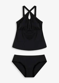Damen bonprix Nachhaltigere Materialien|Tankinis|Tankini (2-tlg.Set) mit gekreuzten Trägern