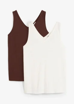 Online Tanktop aus reiner Bio-Baumwolle (2er Pack) Damen Nachhaltigere Materialien|Shirts & Tops