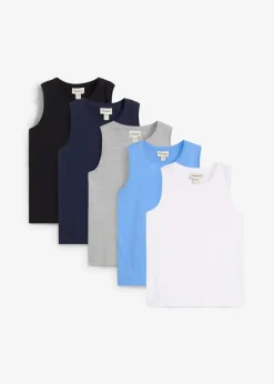 Kinder bonprix Jungen 9-16 Jahre·Shirts|Jungen 2-8 Jahre·Nachhaltigere Materialien|Tanktop (5er Pack) mit Bio Baumwolle