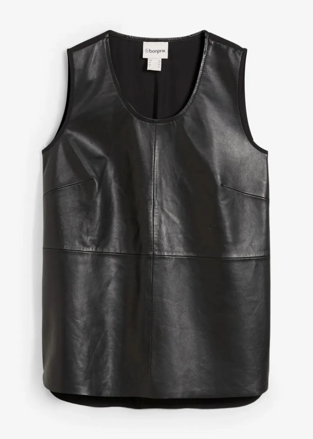 Damen bonprix Premium|Shirts & Tops|Tanktop mit Vorderseite aus Lammnappa-Leder