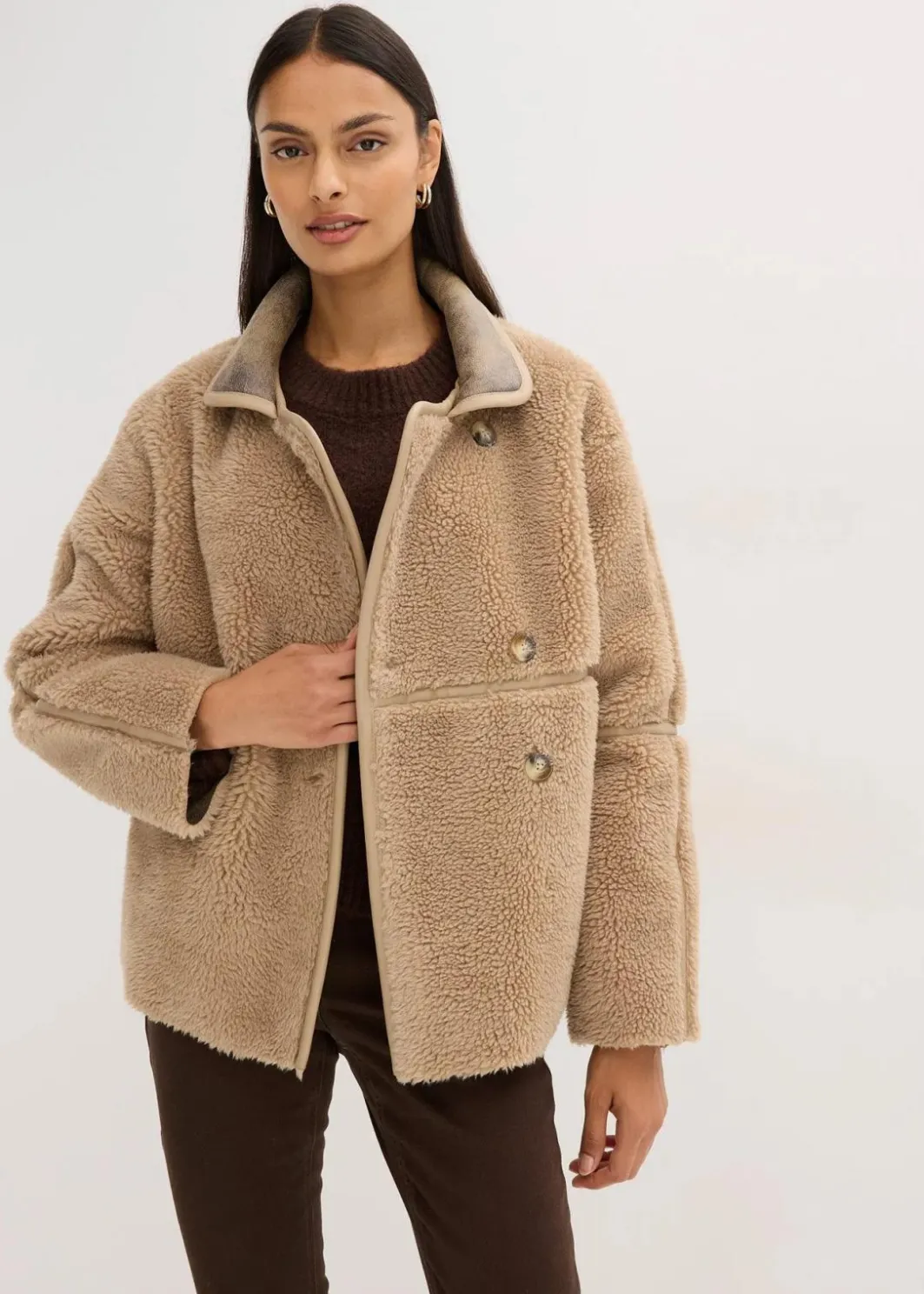 Clearance Teddyfell-Jacke Damen Bekleidung·Hosen|Nachhaltigere Materialien