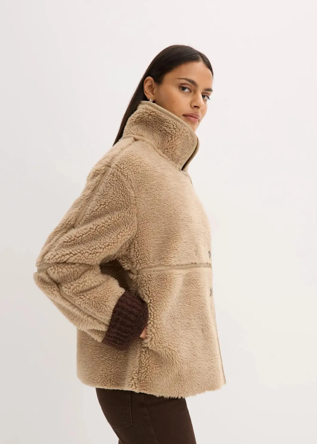 Clearance Teddyfell-Jacke Damen Bekleidung·Hosen|Nachhaltigere Materialien