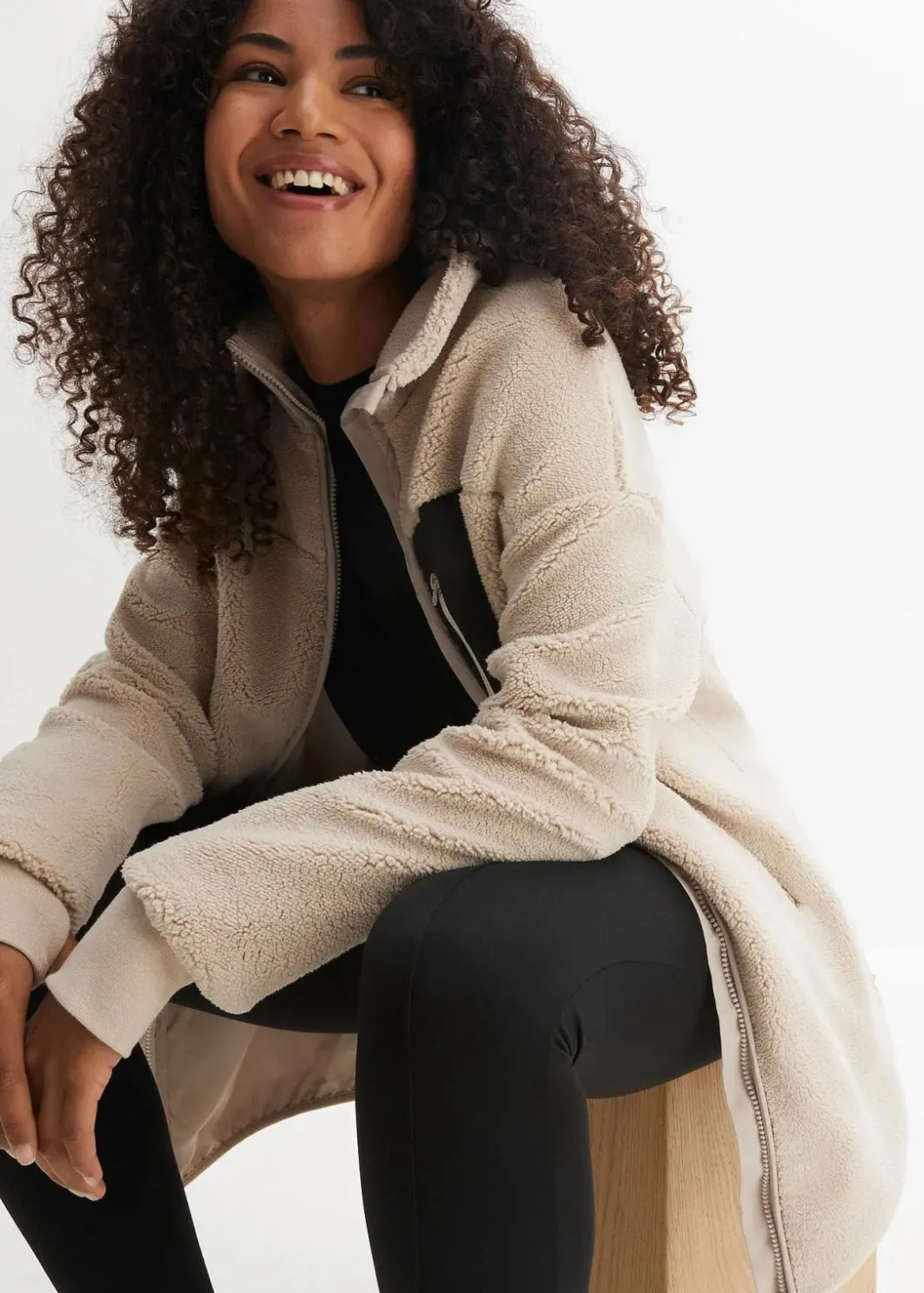 Damen bonprix Jacken & Mäntel|Sweat|Teddy-Fleece Jacke