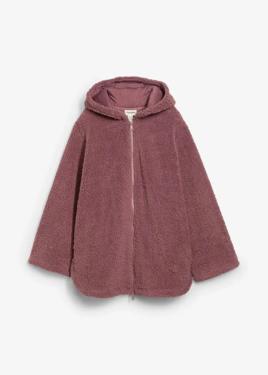 Damen bonprix Jacken & Mäntel|Sweat|Teddy-Fleece Jacke in A-Linie mit Seitenschlitzen