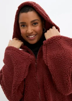 Outlet Teddy-Fleece Jacke in A-Linie mit Seitenschlitzen Damen Bekleidung·Blusen & Tuniken|Bekleidung·Hosen