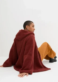 Outlet Teddy-Fleece Jacke in A-Linie mit Seitenschlitzen Damen Bekleidung·Blusen & Tuniken|Bekleidung·Hosen