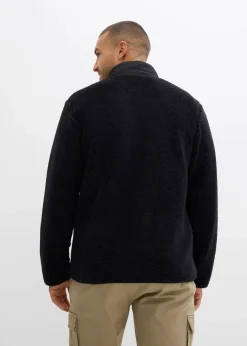 Herren bonprix Große Größen|Sweat|Teddy-Fleece Jacke mit praktischen Taschen und sportiven Details