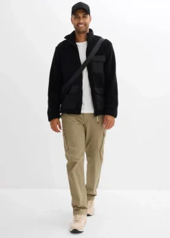 Herren bonprix Große Größen|Sweat|Teddy-Fleece Jacke mit praktischen Taschen und sportiven Details