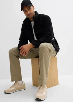 Herren bonprix Große Größen|Sweat|Teddy-Fleece Jacke mit praktischen Taschen und sportiven Details