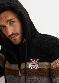 Herren bonprix Sweat|Jacken & Mäntel|Teddy-Fleecejacke mit Kapuze