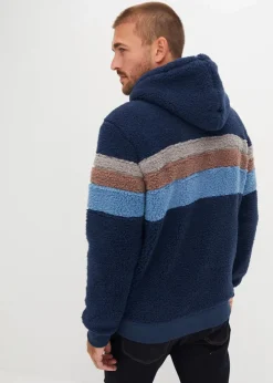 Herren bonprix Große Größen|Outdoorbekleidung|Teddy-Fleecejacke mit Kapuze