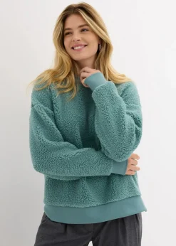 Damen bonprix Sweat|Nachhaltigere Materialien|Teddy-Fleecepullover