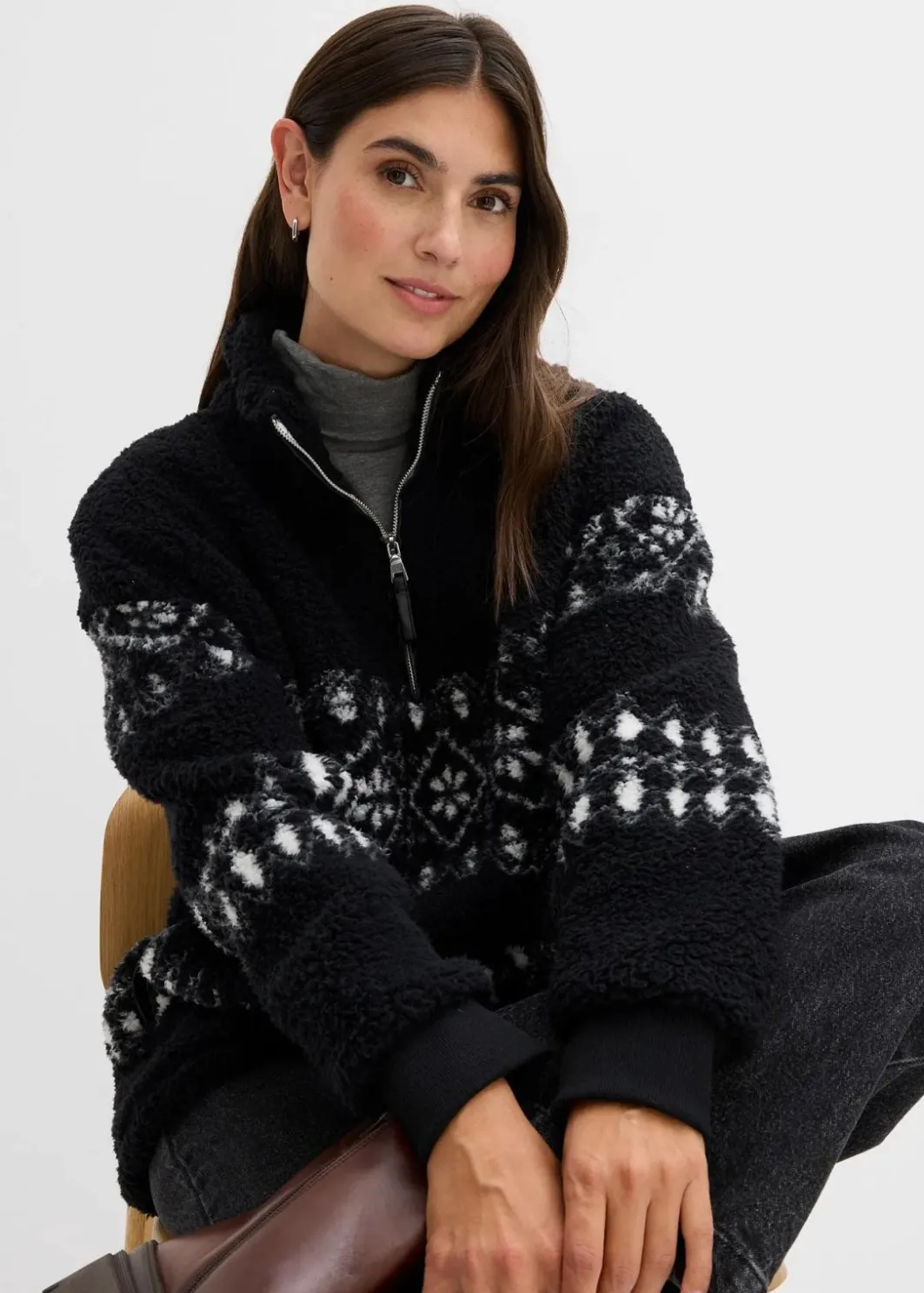 Sale Teddy-Fleeceshirt Damen Sweat|Bekleidung·Blusen & Tuniken