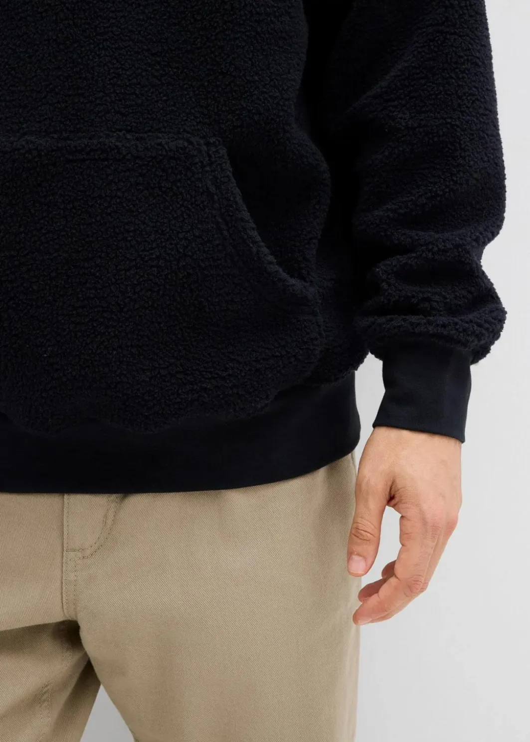 Herren bonprix Große Größen|Sportbekleidung|Teddyfleece-Sweatshirt mit Baumwollfutter, Loose Fit