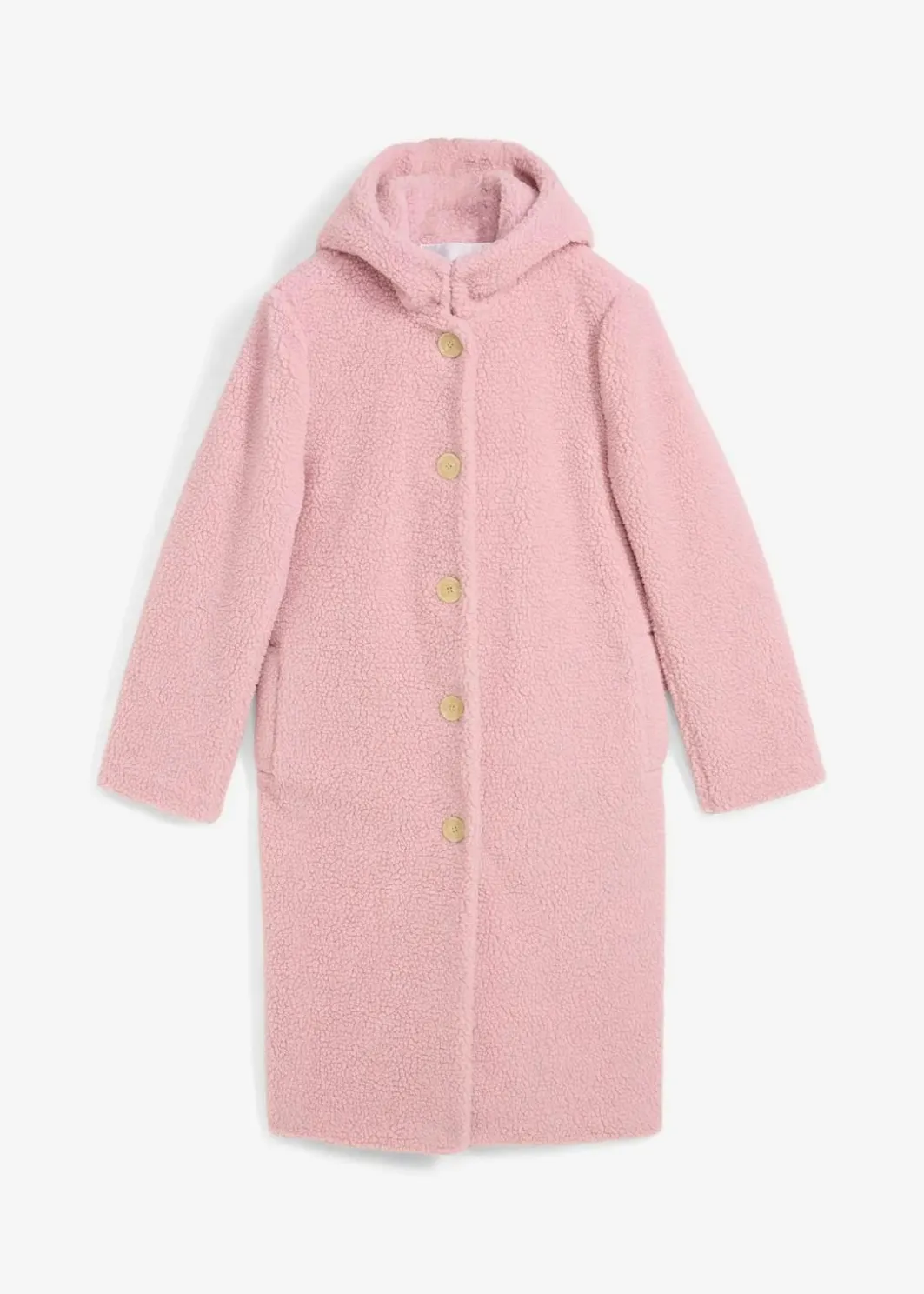 Damen bonprix Jacken & Mäntel|Bekleidung·Hosen|Teddymantel mit Kapuze und Taschen