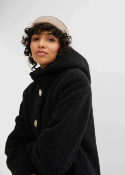 Teddymantel mit Kapuze und Taschen Damen Bekleidung·Hosen|Jacken & Mäntel