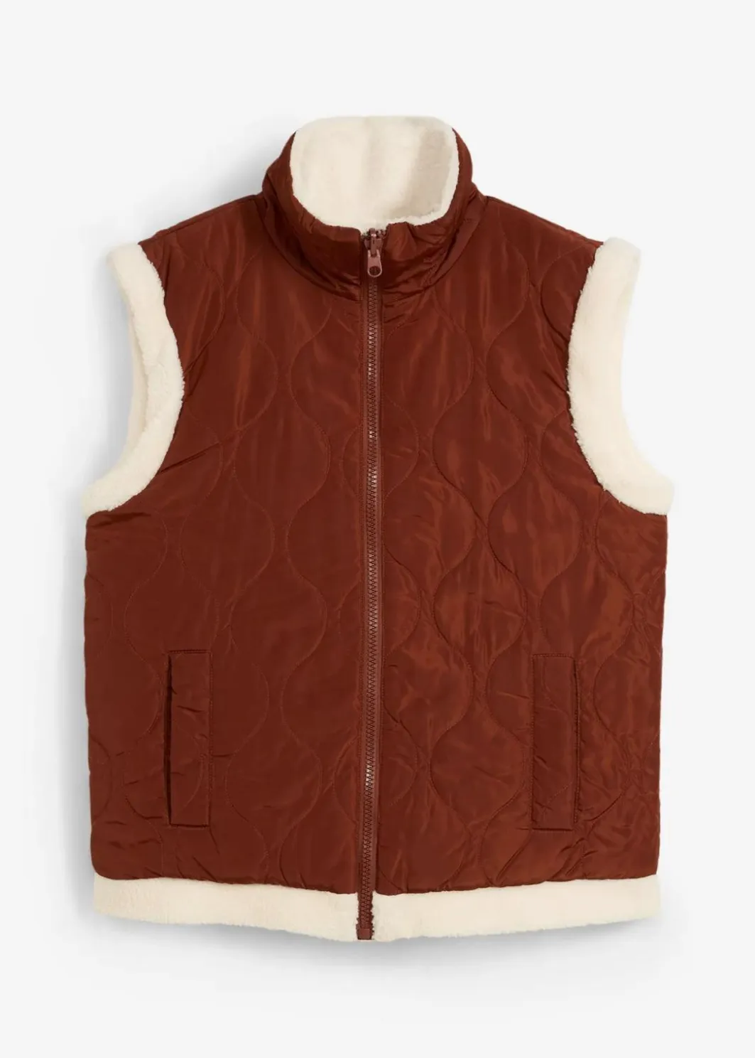 New Teddy-Weste zum Wenden Damen Jacken & Mäntel|Bekleidung·Hosen