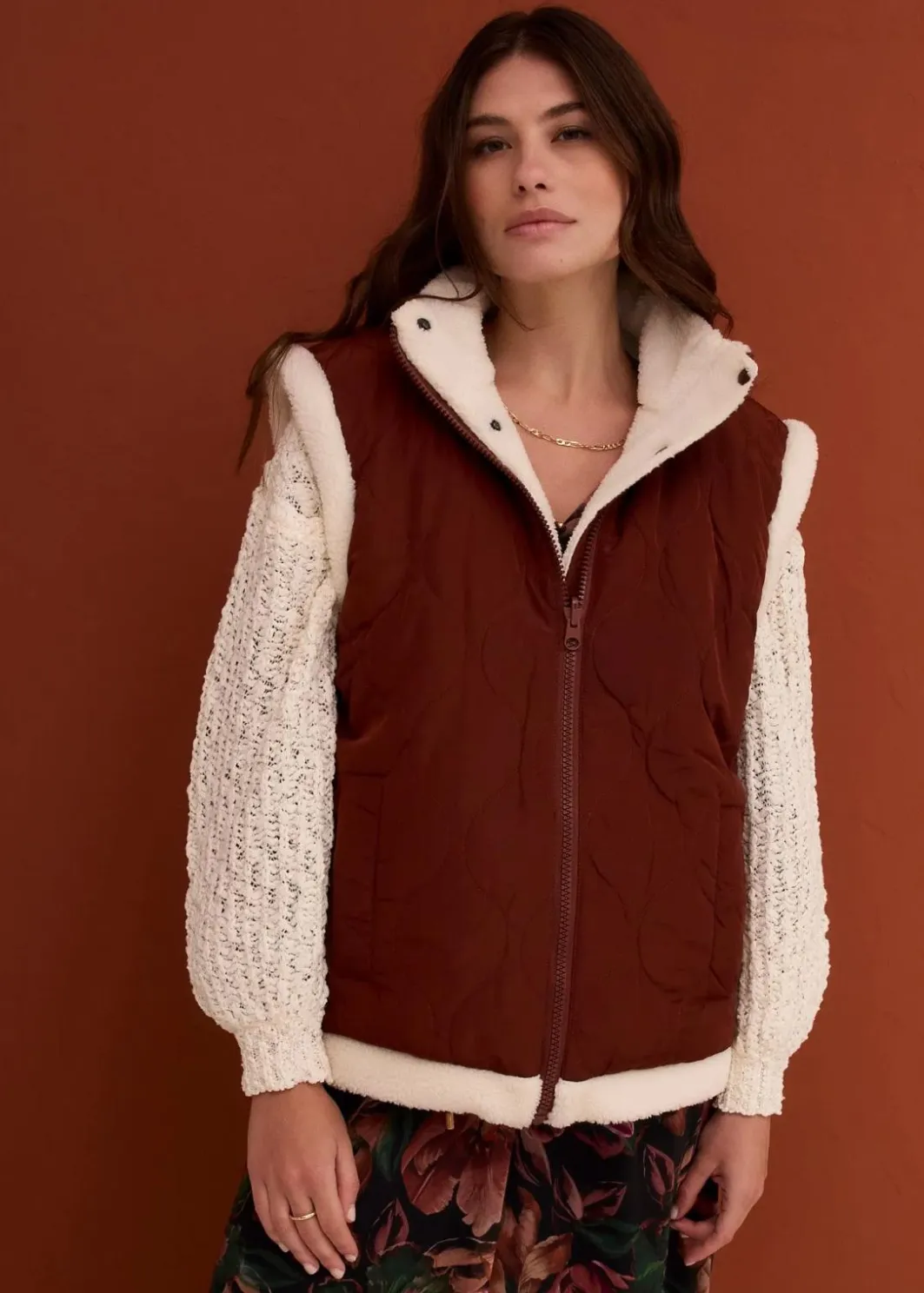 New Teddy-Weste zum Wenden Damen Jacken & Mäntel|Bekleidung·Hosen