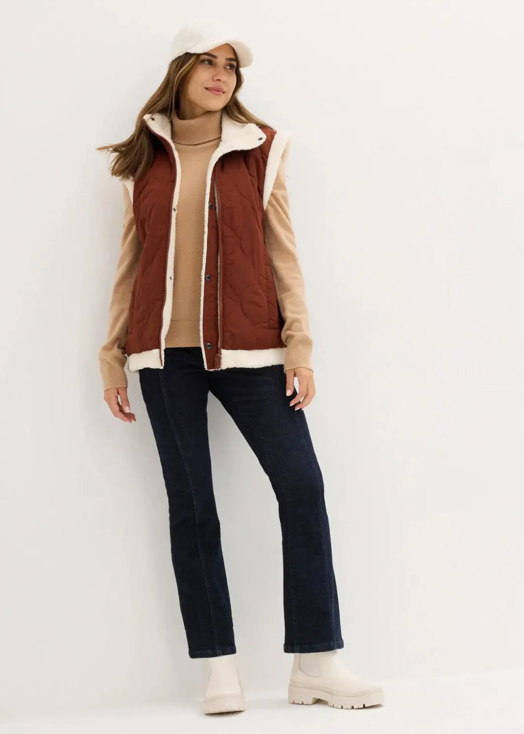 New Teddy-Weste zum Wenden Damen Jacken & Mäntel|Bekleidung·Hosen