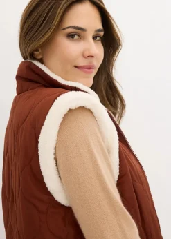 New Teddy-Weste zum Wenden Damen Jacken & Mäntel|Bekleidung·Hosen